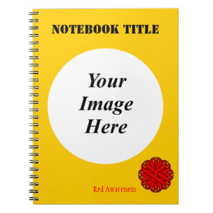 Red Flower Ribbon Template by Kenneth Yoncich Notebook