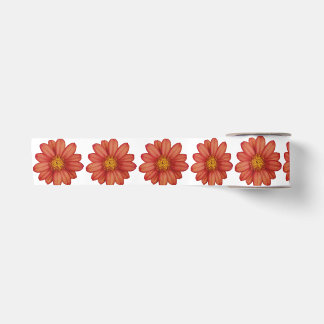 red flower satin ribbon