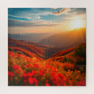 Red Flower Scene Jigsaw Puzzle