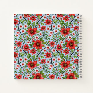Red Flower Sky Garden Notebook