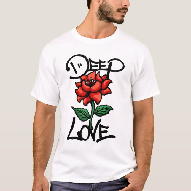 Red Flower streetwear T-Shirt (Front)