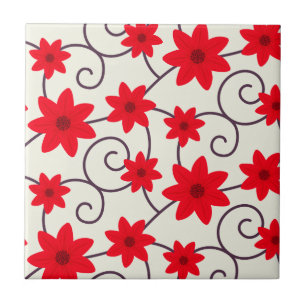 Red Flower Tile