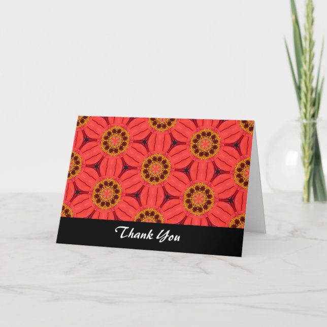 Red Flower Weave - Thank You Card (Front)
