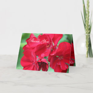 Red Flowered Thank You Note Card