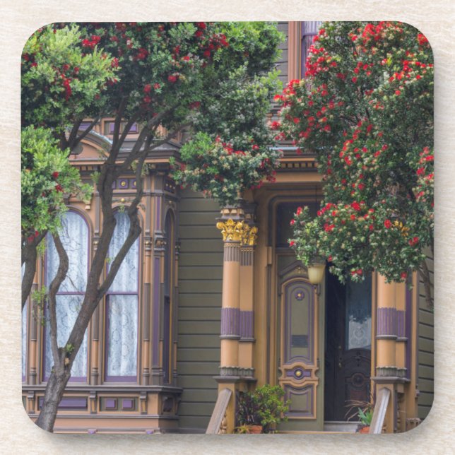 Red Flowering Gum Tree Frames Victorian Style Coaster (Front)