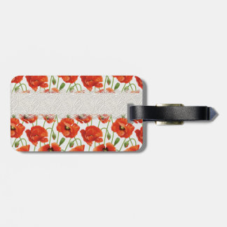 Red Flowering Poppy Luggage Tag