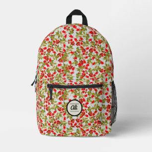 Red Flowers 2 Printed Backpack
