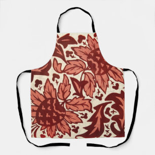 Red Flowers and Fruit Antique Pattern Apron