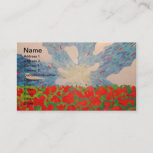 Red Flowers Business Card