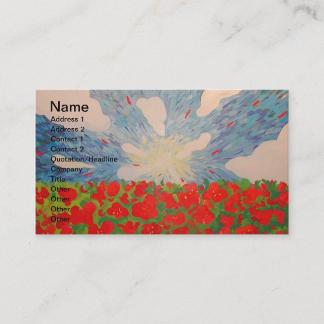 Red Flowers Business Card (Front)
