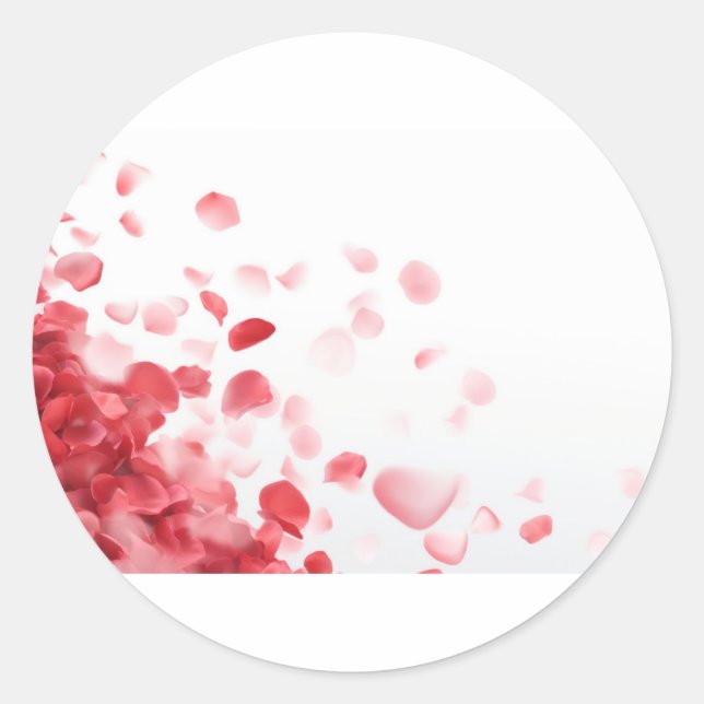 red flowers classic round sticker (Front)