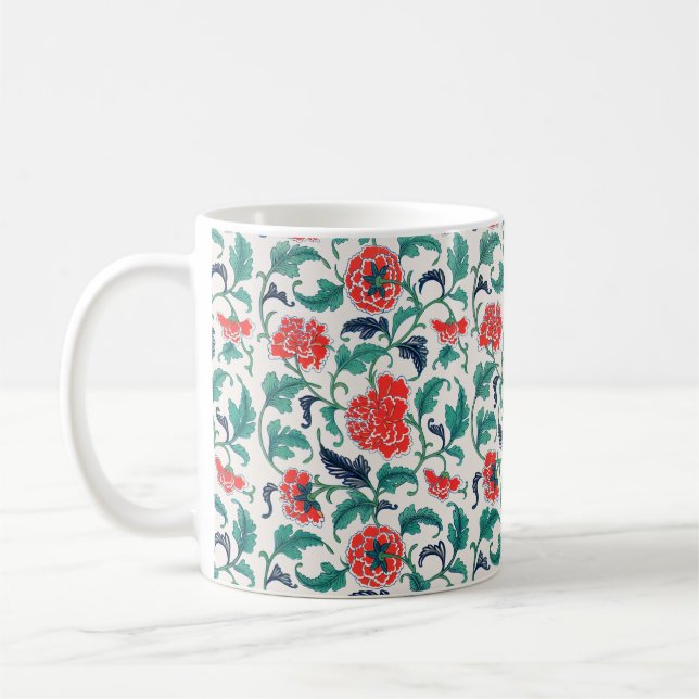 Red flowers coffee mug (Left)