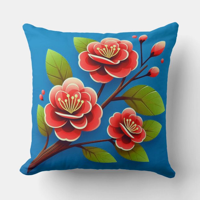 Red Flowers Cushion (Front)