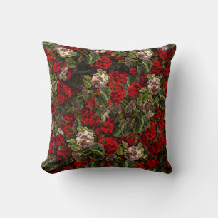 Red flowers cushion
