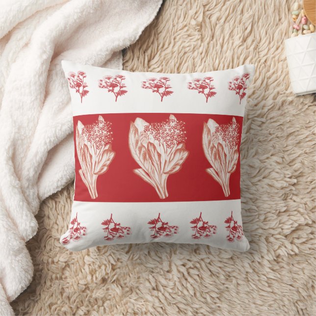 Red Flowers Cushion (Blanket)