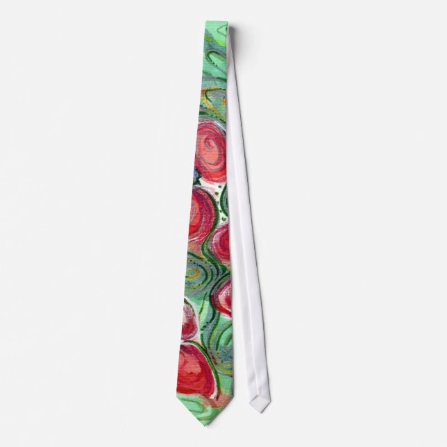 Red Flowers Fantasy Tie (Front)