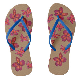 Red Flowers Flip Flops
