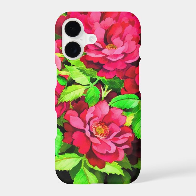 Red Flowers Green Leaves Painting (Back)