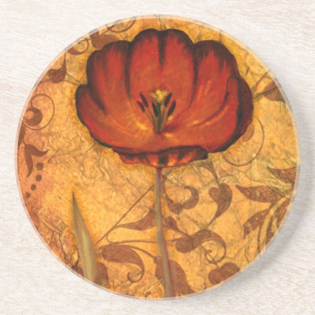 Red Flowers I Coaster (Front)