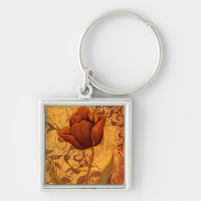 Red Flowers II Key Ring (Front)