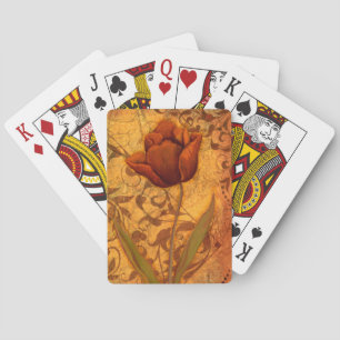 Red Flowers II Playing Cards