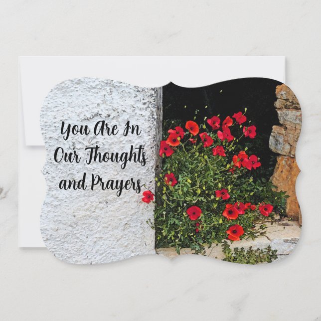 RED FLOWERS IN OPEN WINDOW/ IN THOUGHTS & PRAYERS (Front)