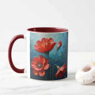 Red Flowers Joy Mug