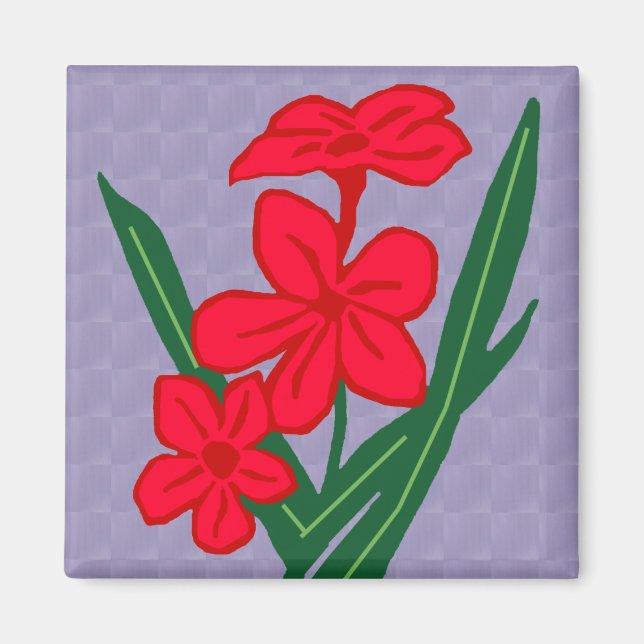 red flowers magnet (Front)