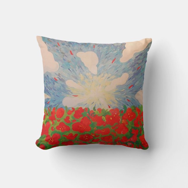 Red Flowers MoJo Pillow (Front)
