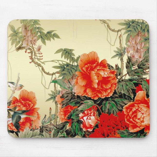 Red Flowers Mouse Mat (Front)