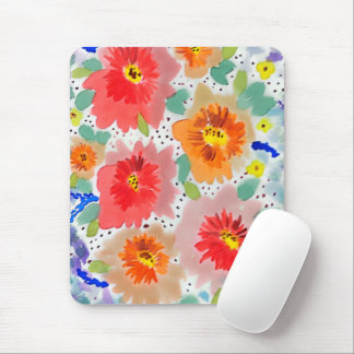 Red flowers mouse mat