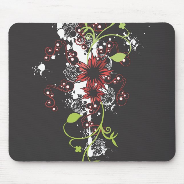 Red flowers Mousepad (Front)