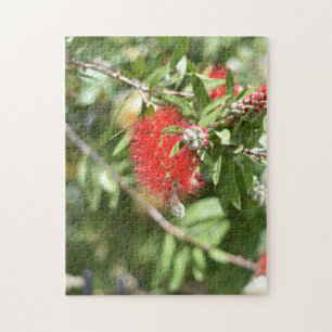 Red Flowers Nature Photography Garden Jigsaw Puzzle
