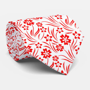 Red Flowers Neck Tie
