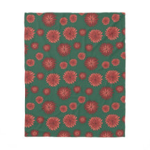 Red Flowers on a Green Background