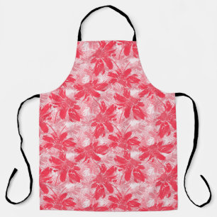 Red flowers on white. apron