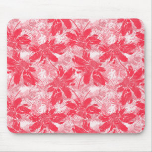 Red flowers on white. mouse mat