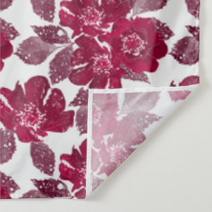 Red flowers on white, watercolor. tapestry