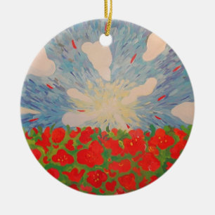 Red Flowers Ornament