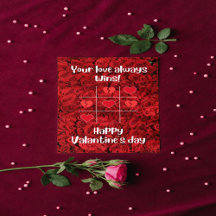 Red flowers our love Valantine's day Thank You Car