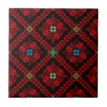 Red flowers Palestine Embroidery tatreez Pattern Tile<br><div class="desc">This is a Red flowers traditional Palestine Embroidery tatreez Pattern design For Palestinians, Palestine lovers Pro-Palestinian, or, everyone who supports freedom and justice and fights injustice. To all supporters of the just Palestinian cause. Rise and support the liberation of Palestine and Gaza and the establishment of peace in Jerusalem. Designed...</div>