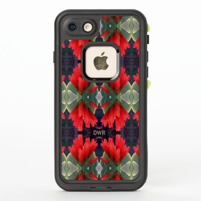 Red Flowers Pattern LifeProof iPhone Case (Back)
