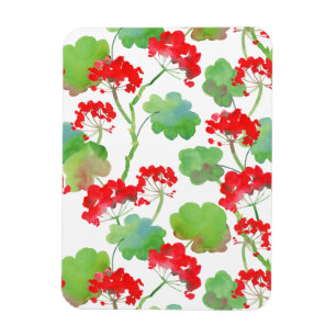 Red flowers (Pelargonium) Magnet