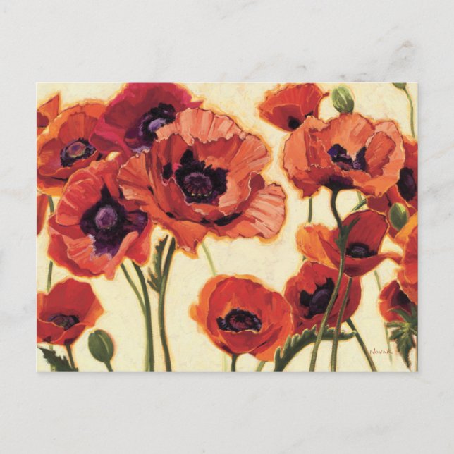 Red Flowers Postcard (Front)