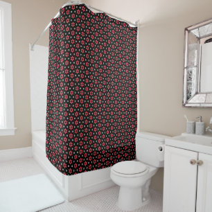 Red Flowers Shower Curtain