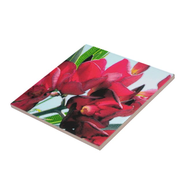 Red Flowers Tile (Side)