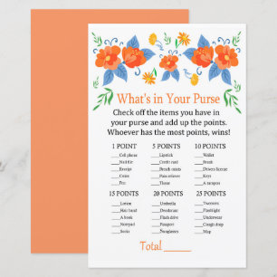 Red flowers What's in your purse game