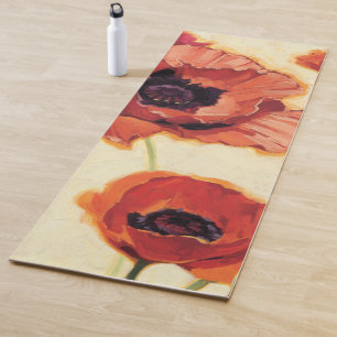 Red Flowers Yoga Mat
