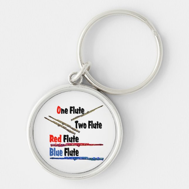 Red Flute Blue Flute Key Ring (Front)