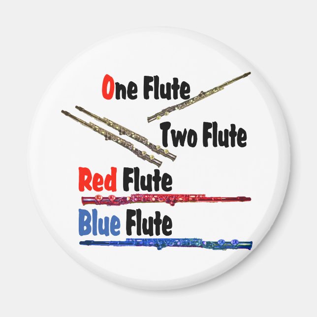 Red Flute Blue Flute Magnet (Front)